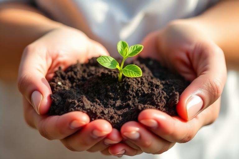 Mani con germoglio